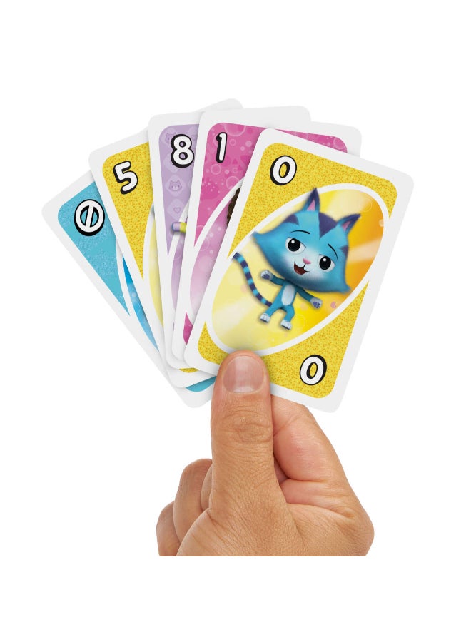 ماتيل جيمز UNO Junior Gabby’s Dollhouse Card Game for Kid Parties, Family Nights, Vacations & Travel - Image 2